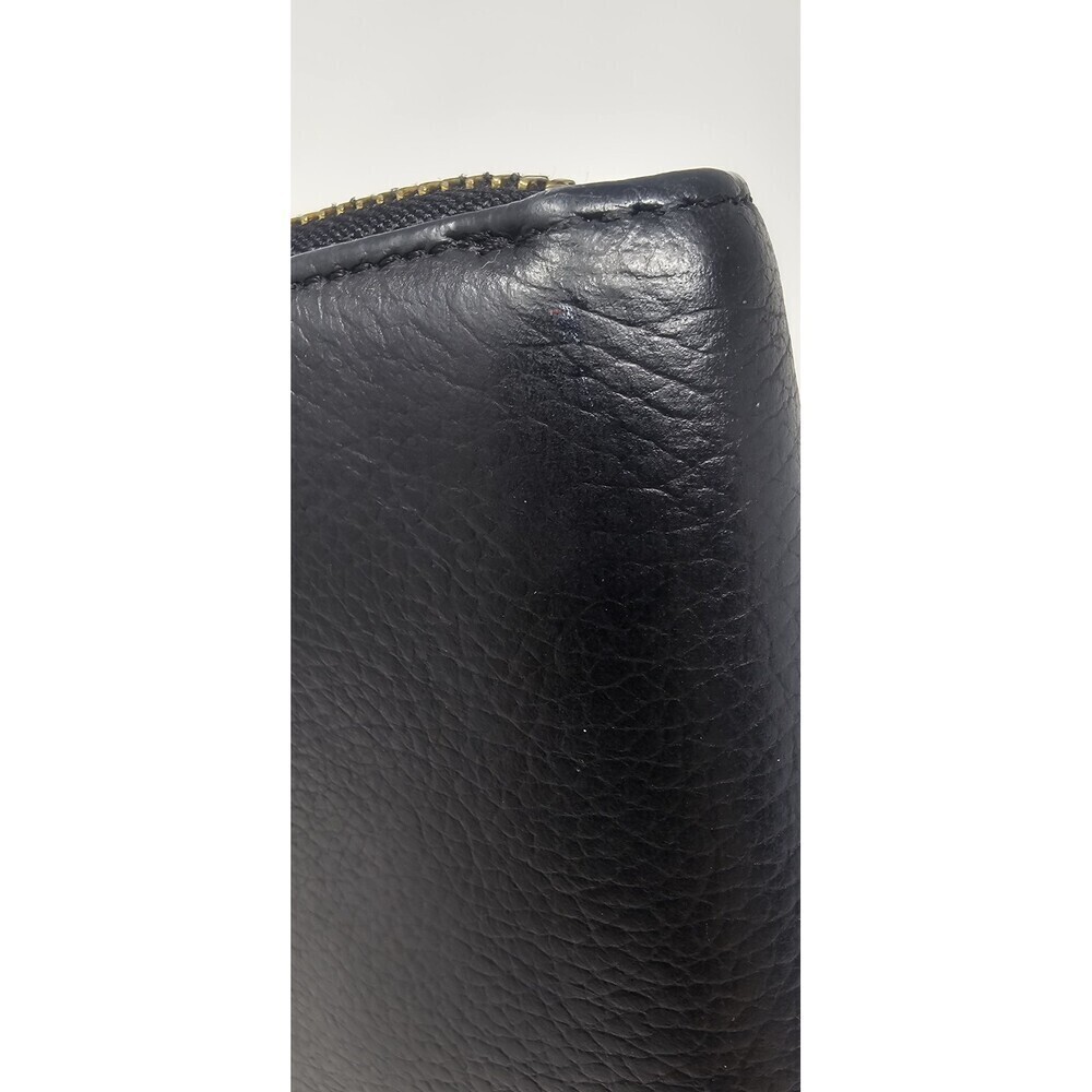 Lodis Black Pebbled Leather Zip Around Clutch Organizer Wallet Credit Card - Picture 9 of 10